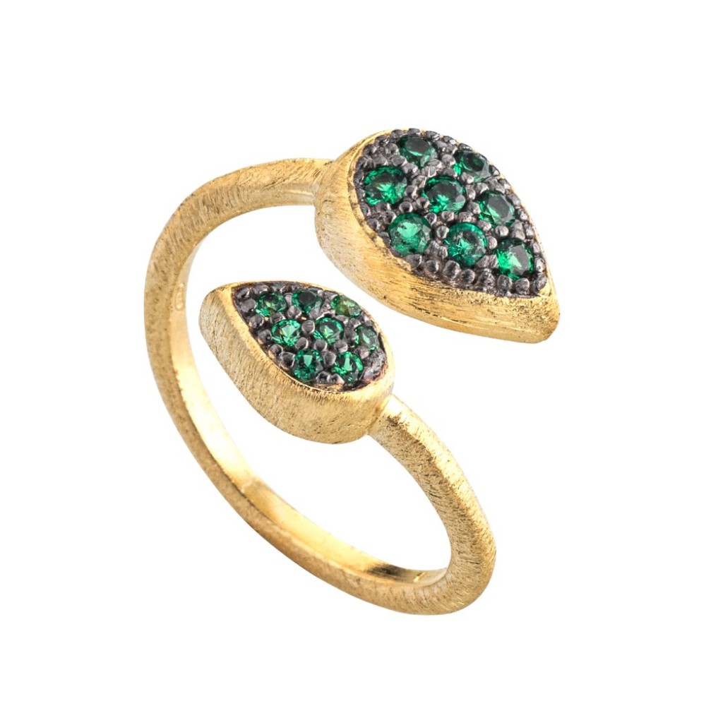 Anello Pavè Snake green Marcello Pane